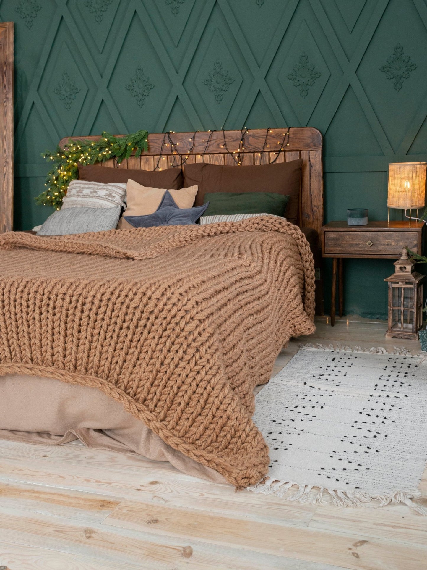 CHUNKY KNIT BLANKET CAMEL - The Modern Heritage