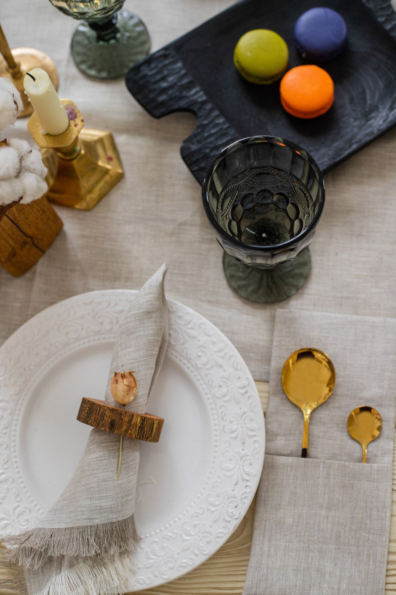 FRINGED EDGE LINEN NAPKINS LIGHT GREY SET OF 2 - The Modern Heritage