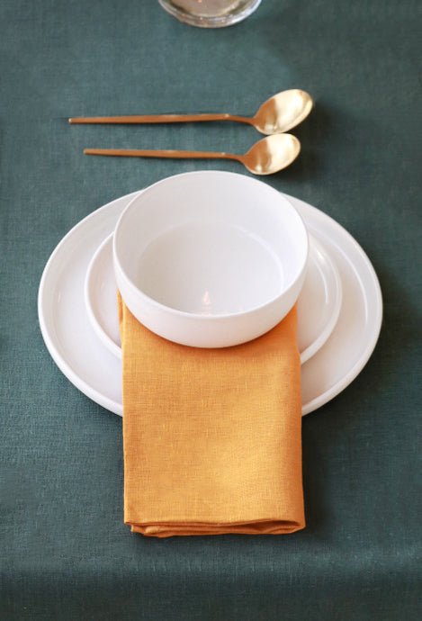 LINEN NAPKINS MUSTARD YELLOW SET OF 2 - The Modern Heritage