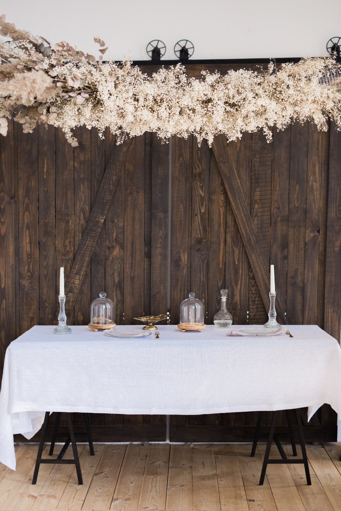 LINEN TABLECLOTH WHITE RECTANGULAR - The Modern Heritage