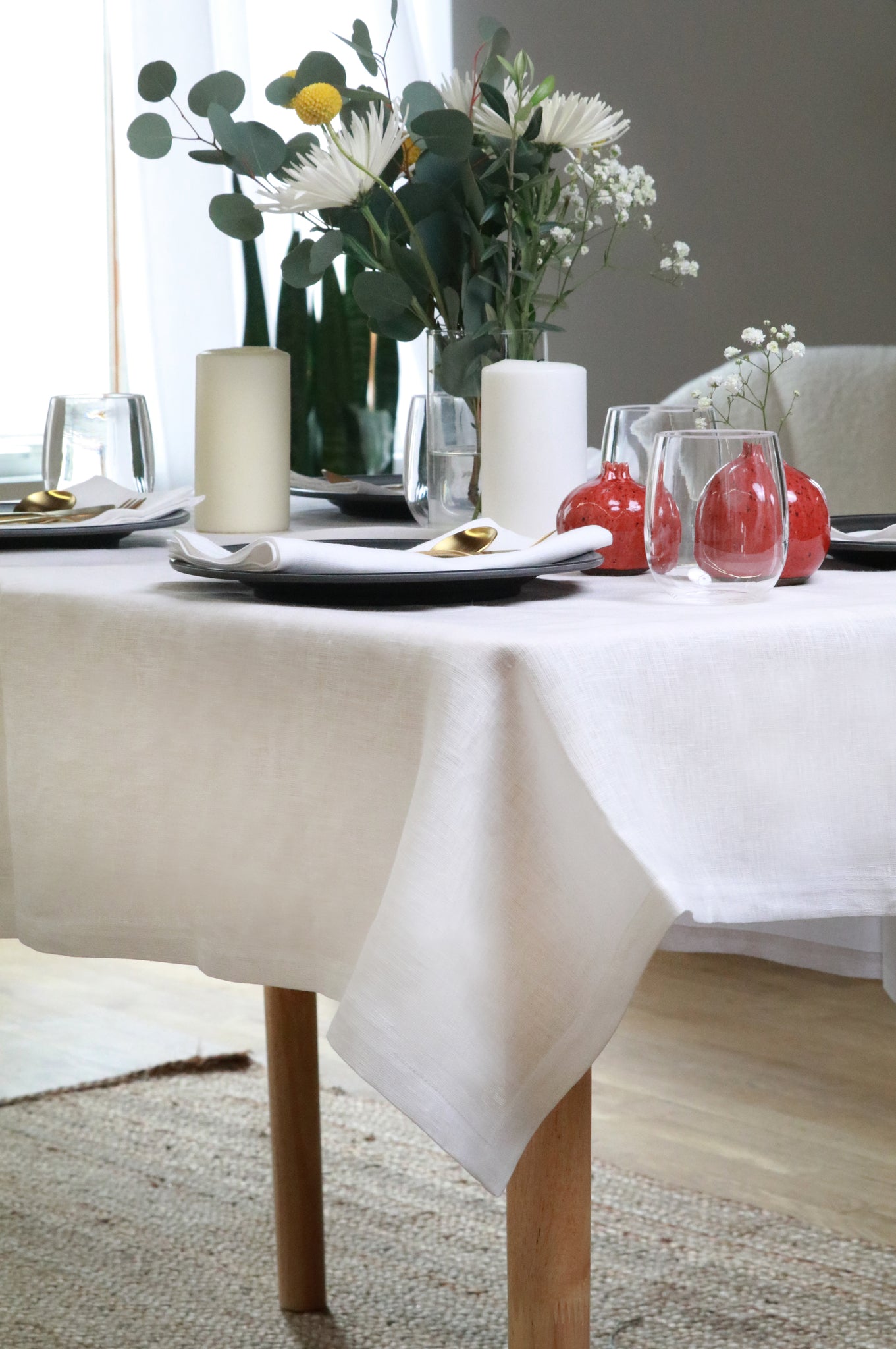 Linen Tablecloth White - The Modern Heritage