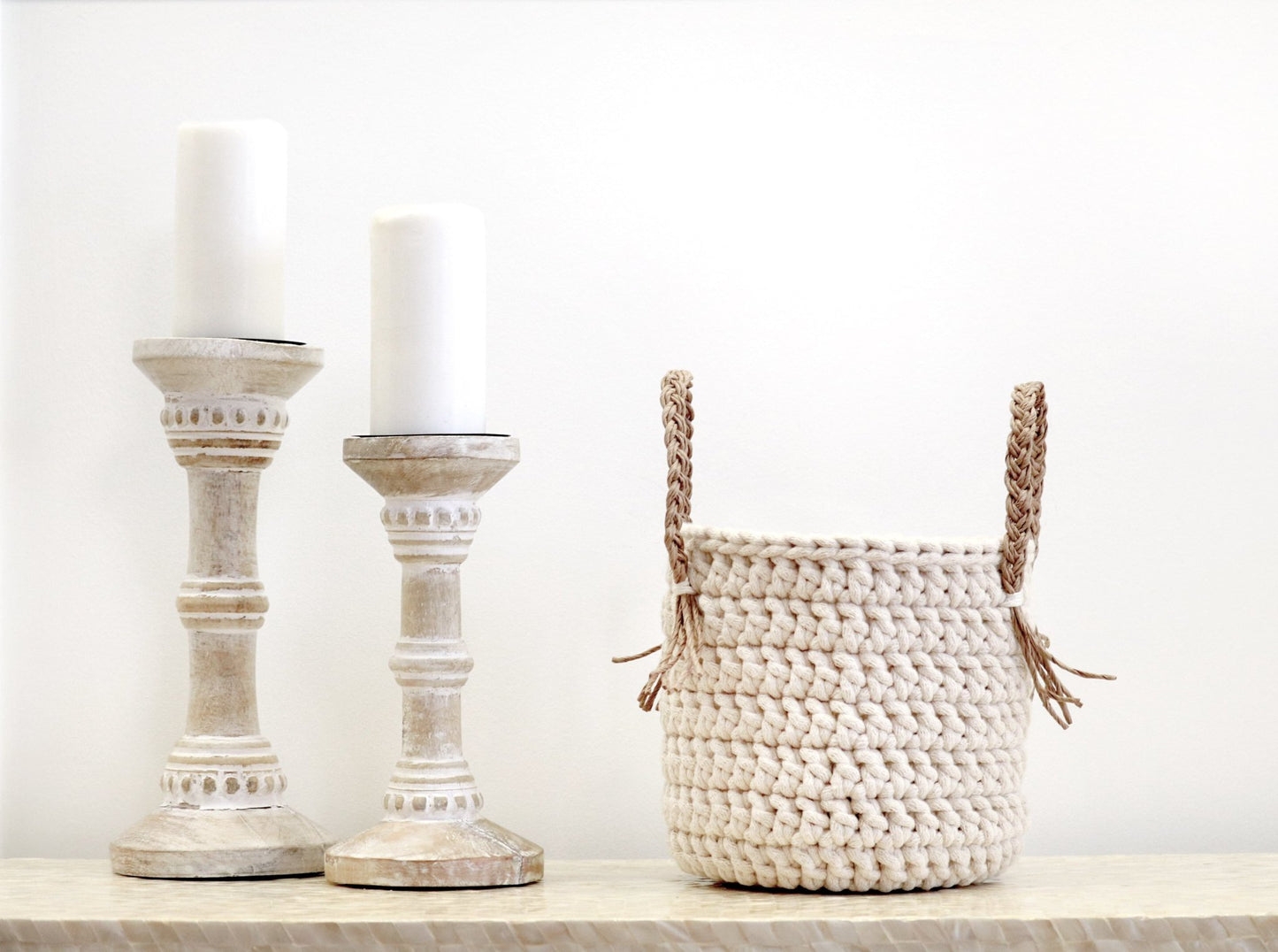 Moloda Hand-Woven Basket Natural Beige - The Modern Heritage