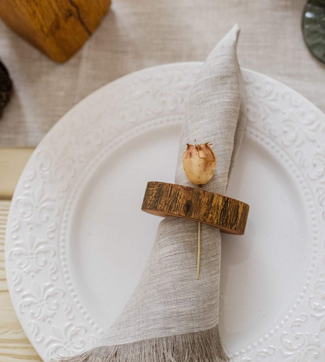 ROUND WOODEN NAPKIN RINGS SET OF 2 - The Modern Heritage
