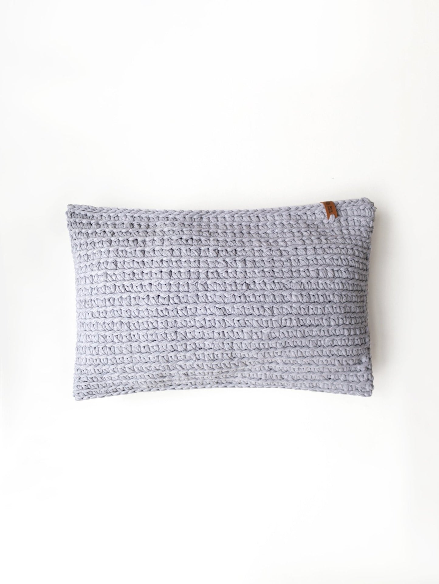 TEXTURED HANDKNIT LUMBAR PILLOW ASH GRAY 12"x20" - The Modern Heritage