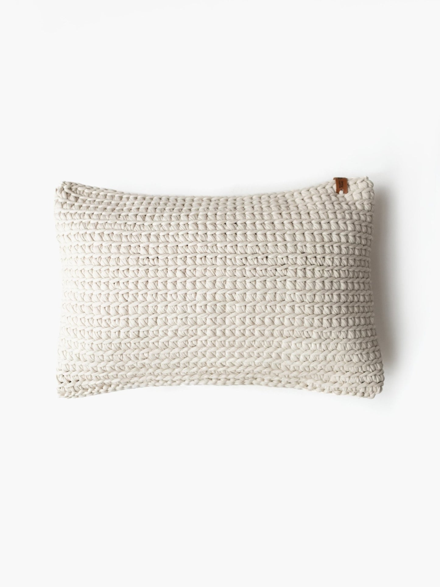TEXTURED HANDKNIT LUMBAR PILLOW IVORY 12"x20" - The Modern Heritage