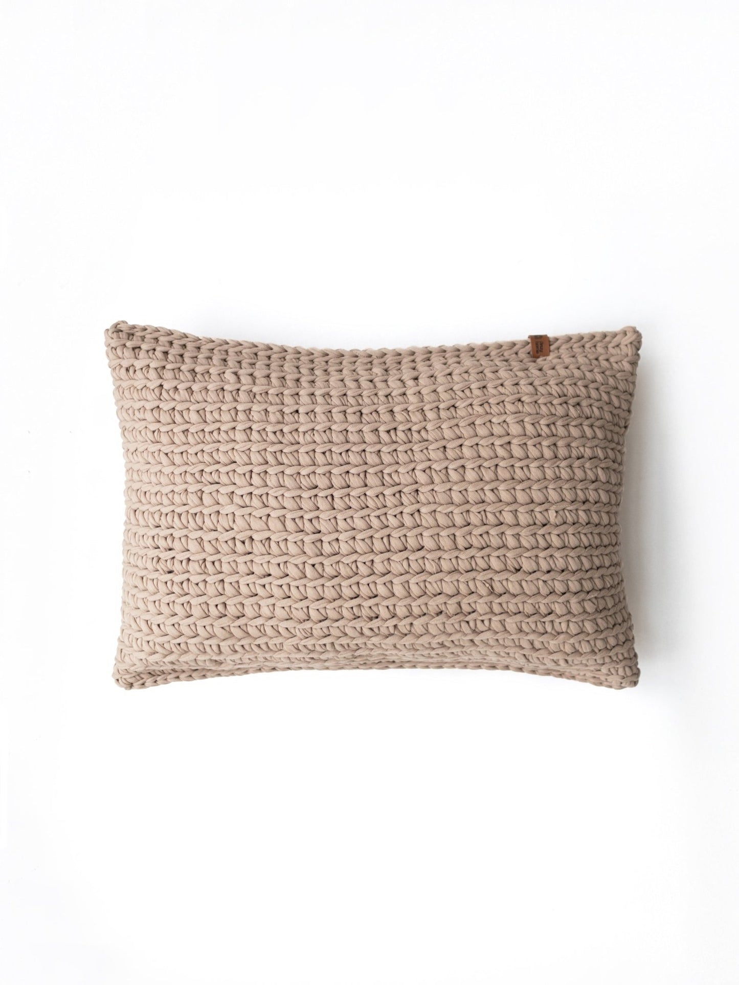 TEXTURED HANDKNIT LUMBAR PILLOW TAUPE 12"x20" - The Modern Heritage
