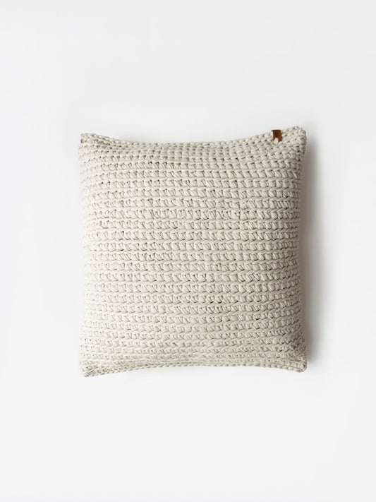 TEXTURED HANDKNIT PILLOW IVORY 20” - The Modern Heritage