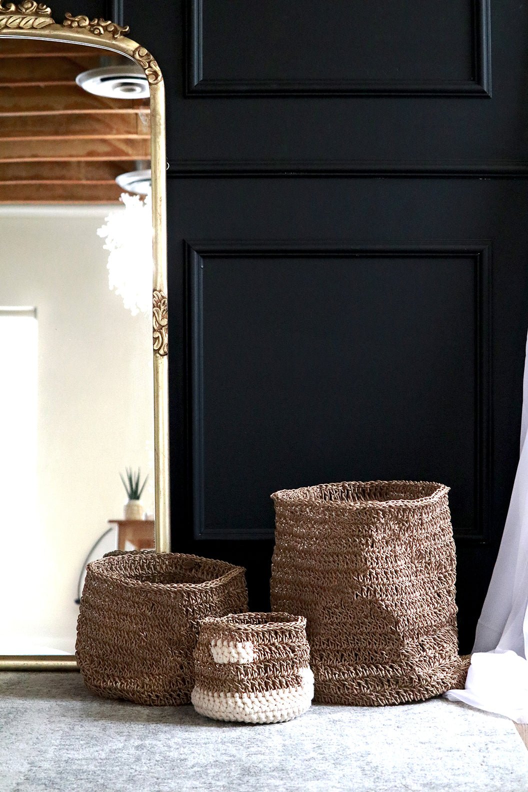 Hand-Woven Baskets White and Beige - The Modern Heritage