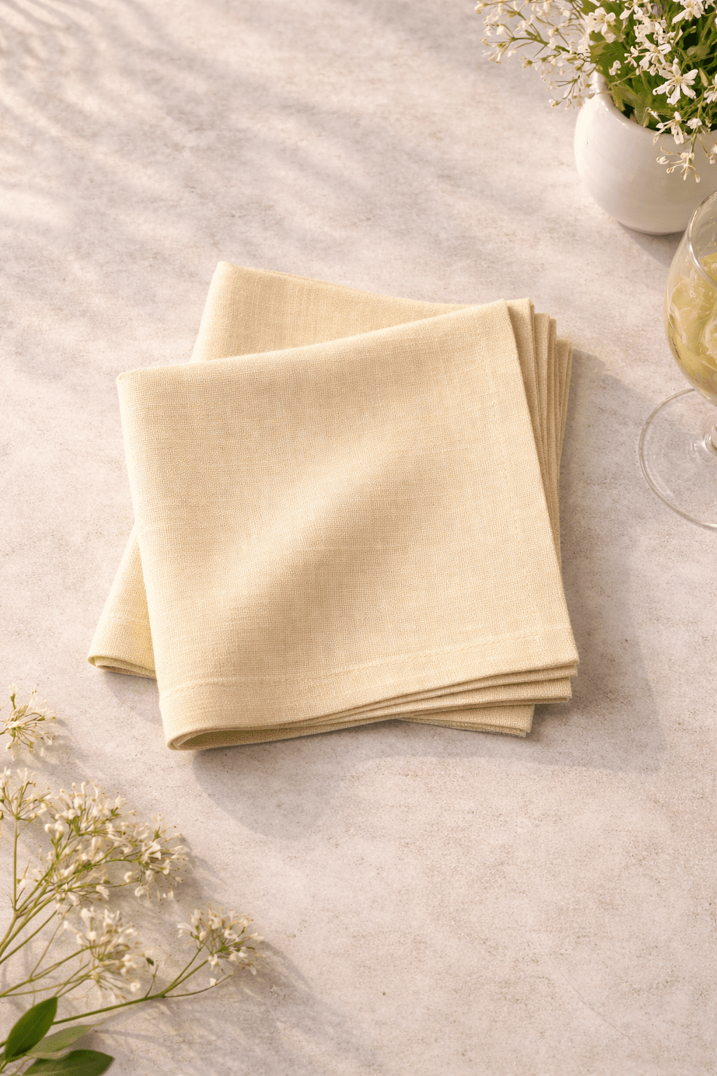 Linen Napkins & Wooden Napkin Rings - The Modern Heritage