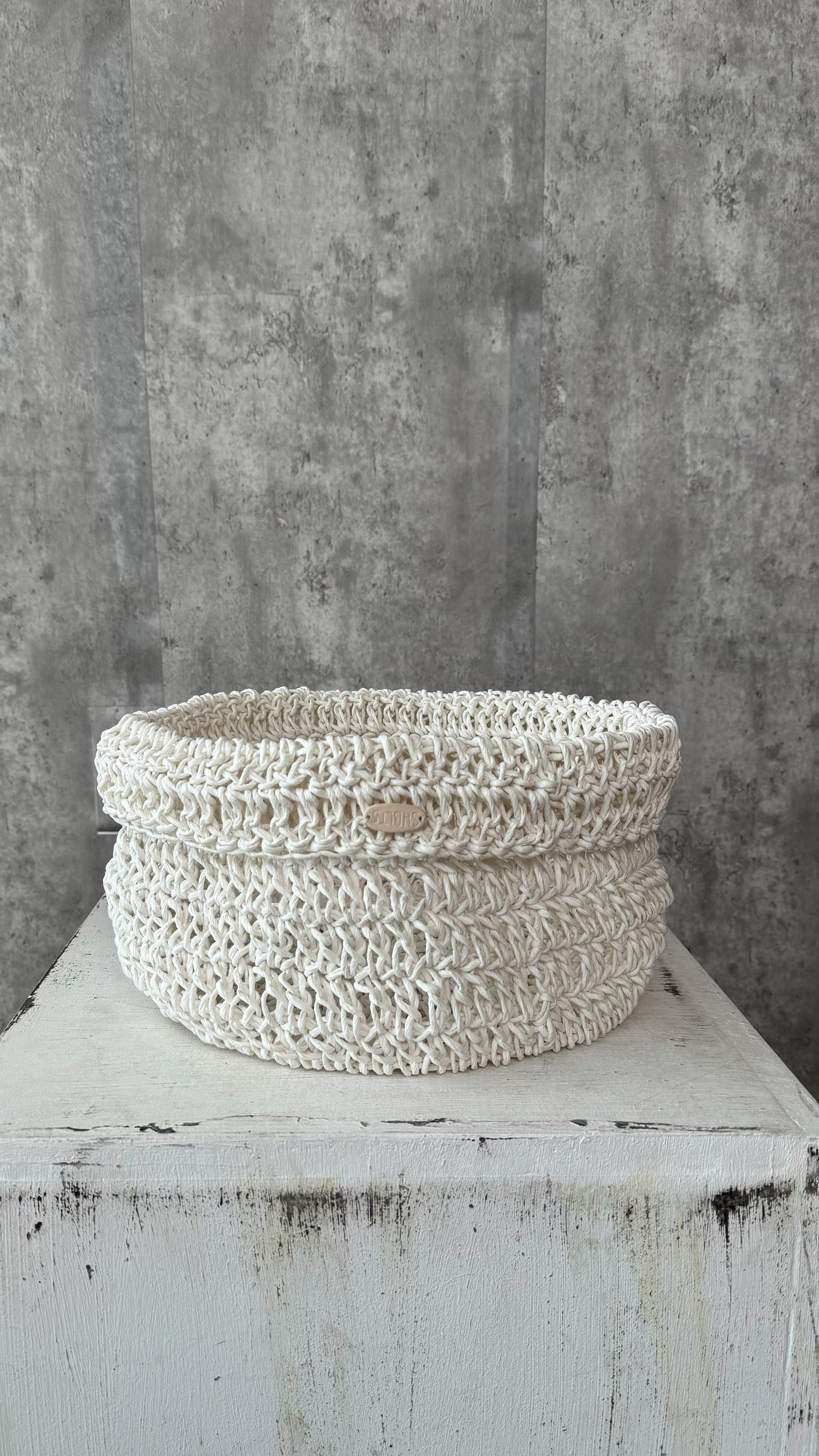 Mezha Hand - Woven White Basket - The Modern Heritage