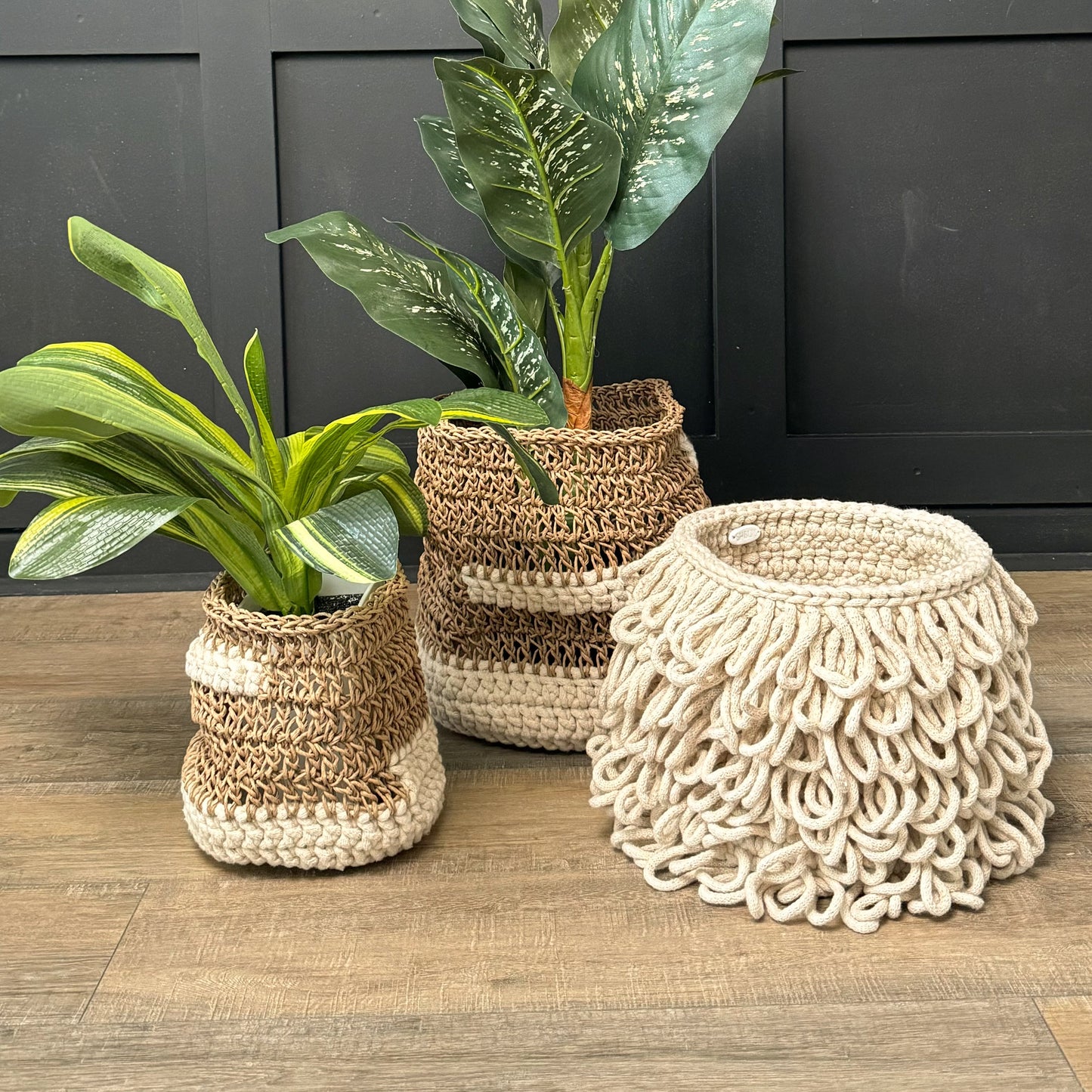 Myaka Medium Beige Decorative Basket - The Modern Heritage