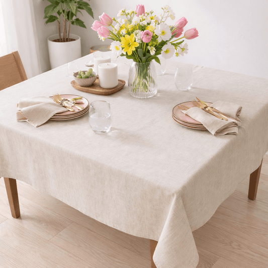 Vanilla Linen Square Tablecloth - The Modern Heritage