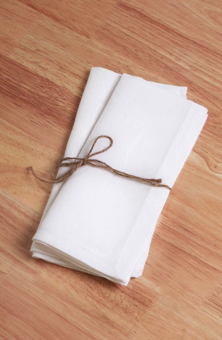 Linen Napkins White - Set of 2 - The Modern Heritage