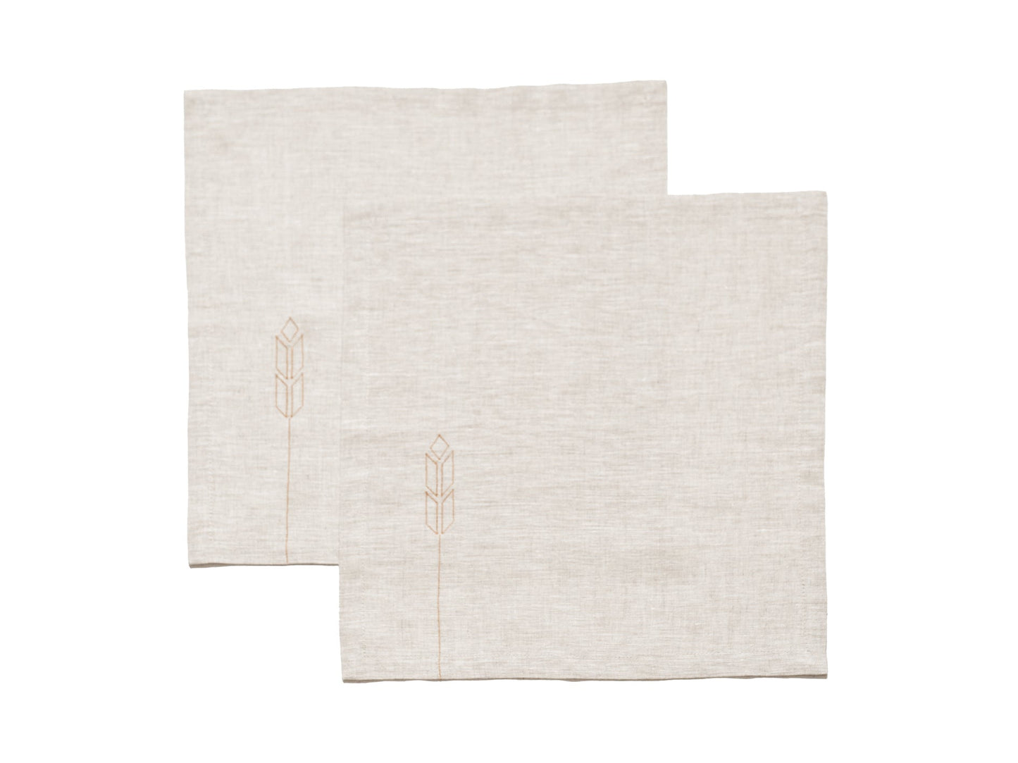 SPIKELETS EMBROIDERED LINEN NAPKINS LIGHT GREY SET OF 2 - The Modern Heritage