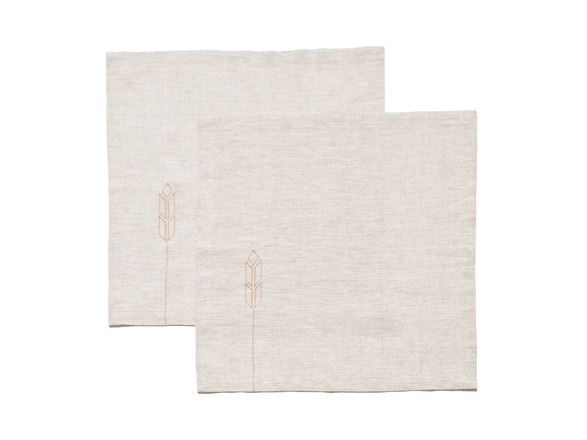 SPIKELETS EMBROIDERED LINEN NAPKINS LIGHT GREY SET OF 2 - The Modern Heritage