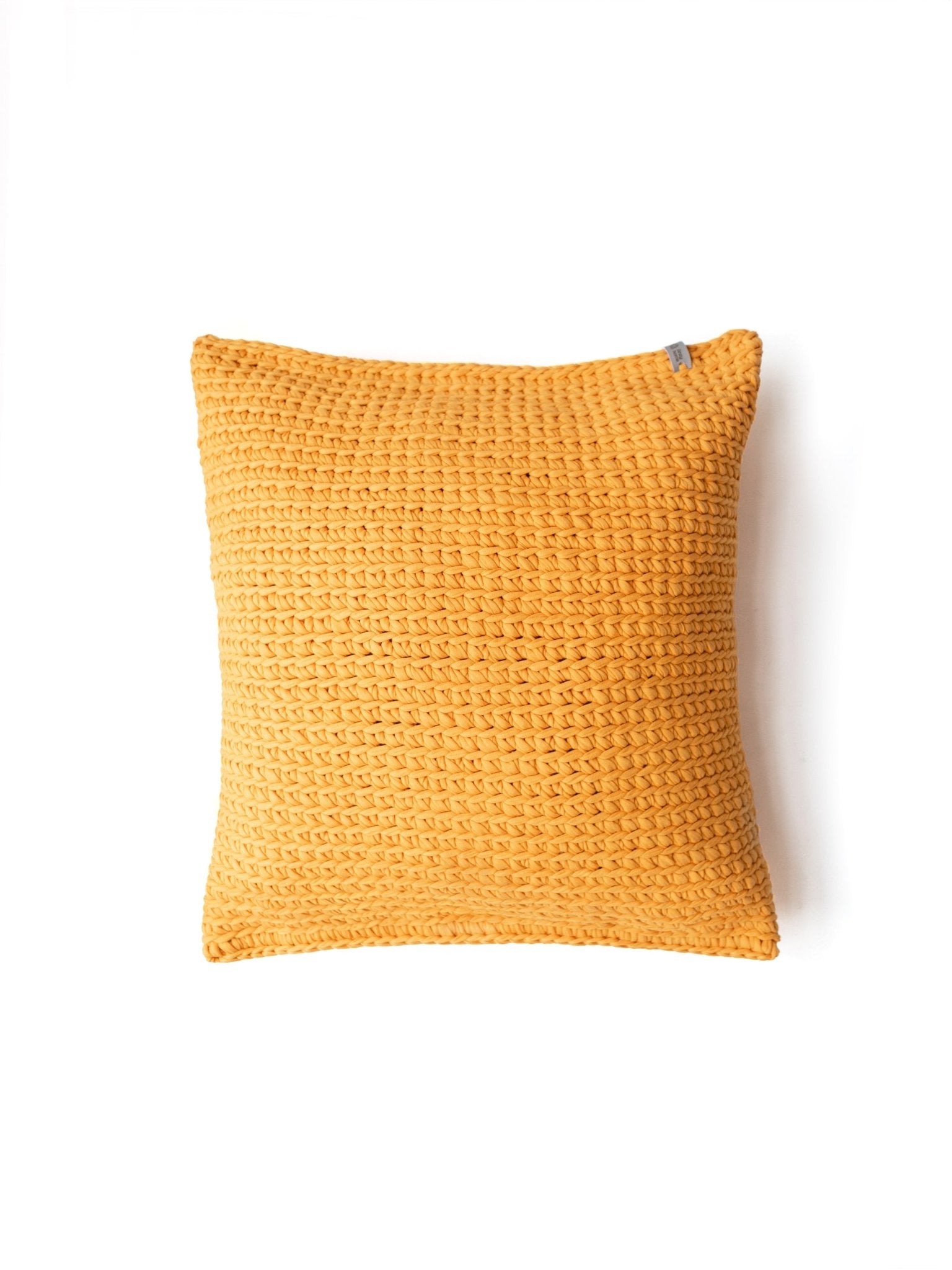 TEXTURED HANDKNIT PILLOW MUSTARD 20" - The Modern Heritage